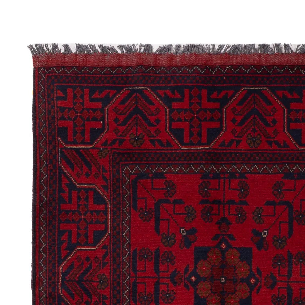 Afghan Teppich - Kunduz - 197 x 125 cm - dunkelrot