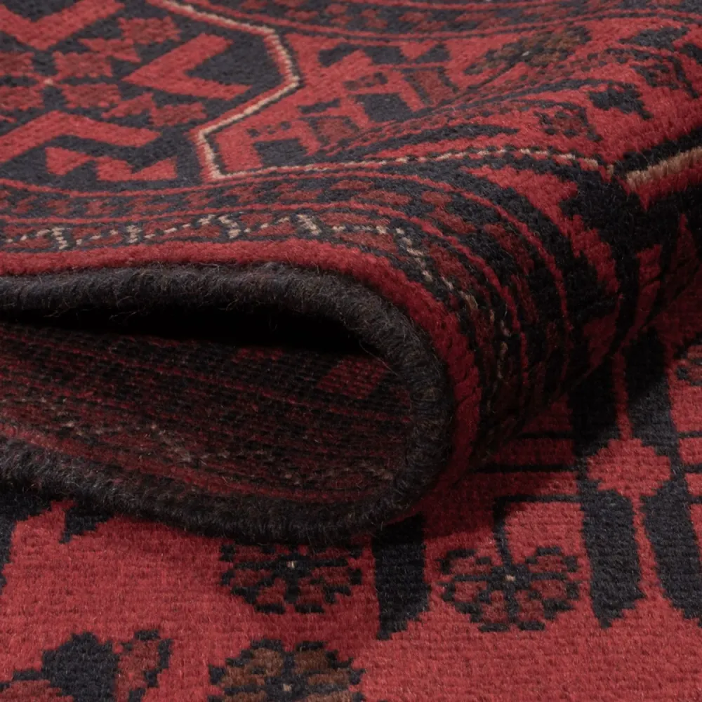 Afghan Teppich - Kunduz - 197 x 125 cm - dunkelrot