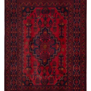 Afghan Teppich - Kunduz - 197 x 127 cm - dunkelrot