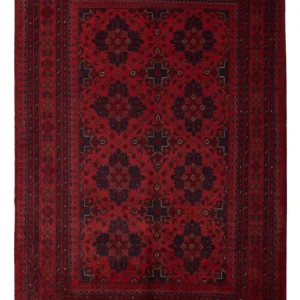 Afghan Teppich - Kunduz - 198 x 124 cm - dunkelrot