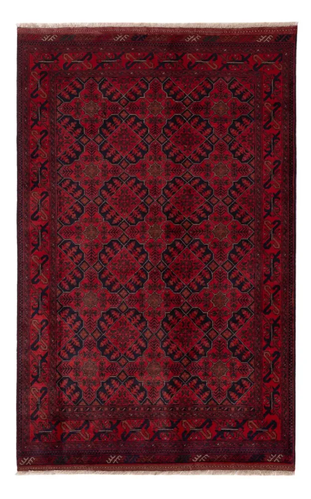 Afghan Teppich - Kunduz - 198 x 125 cm - dunkelrot