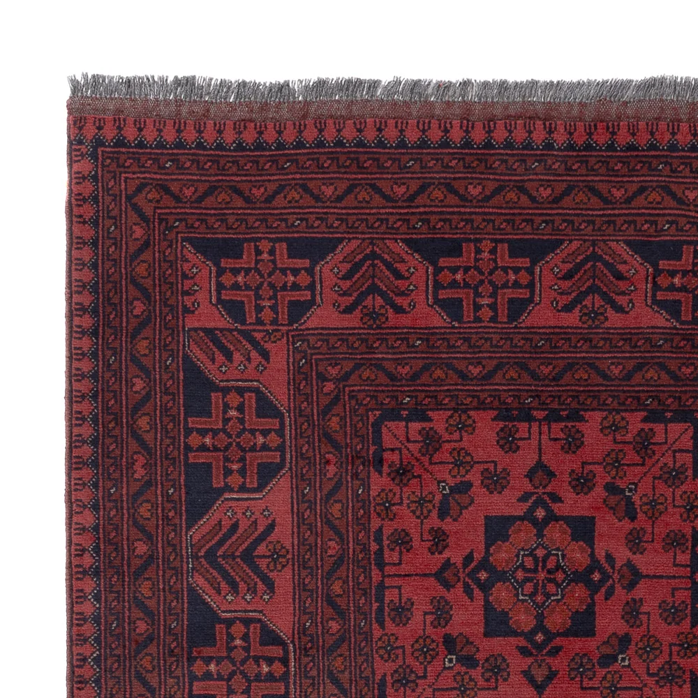Afghan Teppich - Kunduz - 198 x 153 cm - rot