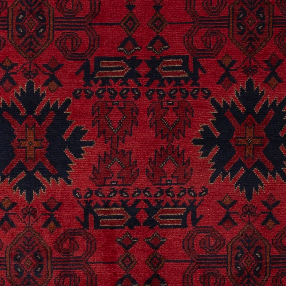 Afghan Teppich - Kunduz - 199 x 123 cm - dunkelrot