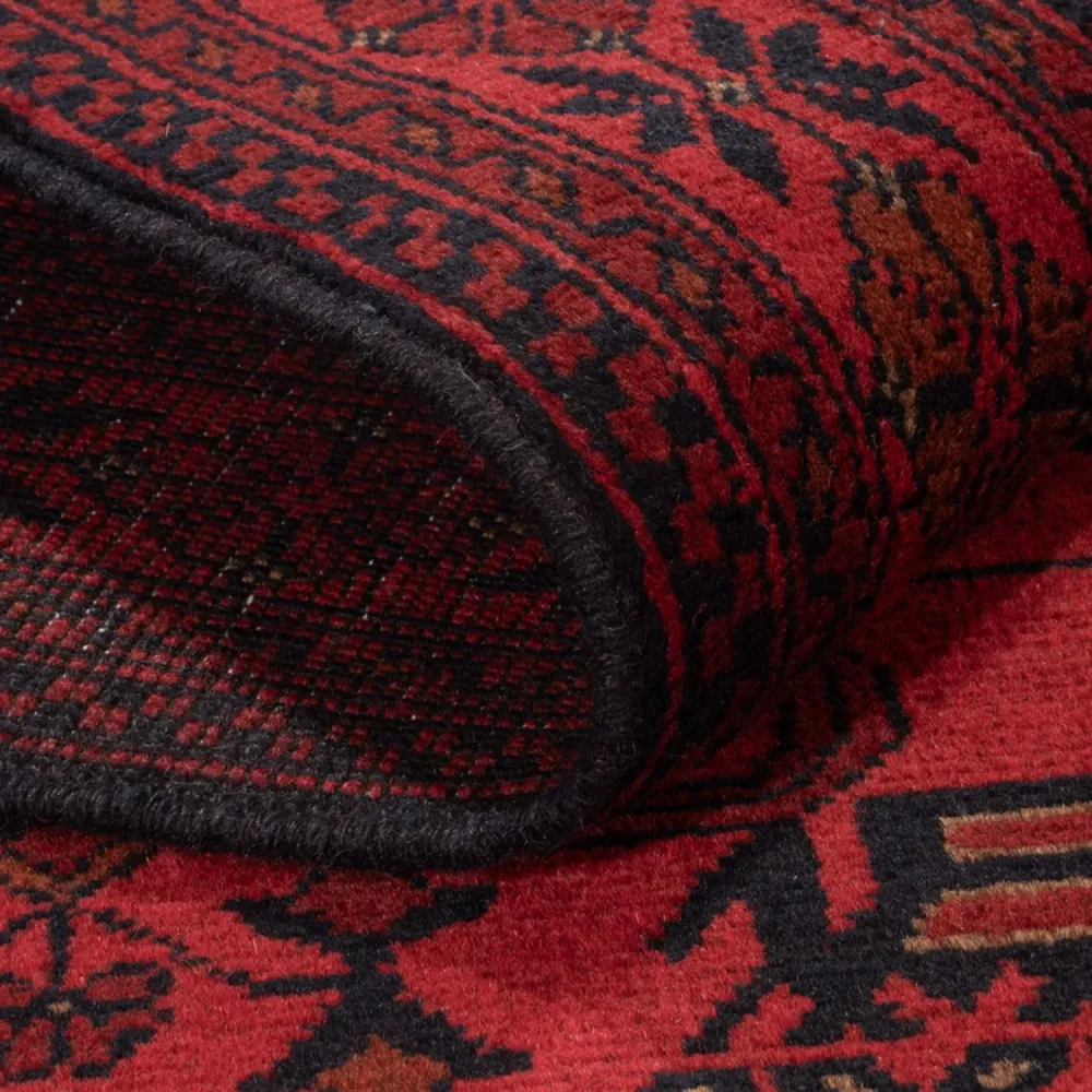 Afghan Teppich - Kunduz - 199 x 123 cm - dunkelrot