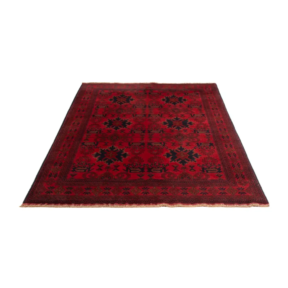 Afghan Teppich - Kunduz - 199 x 123 cm - dunkelrot