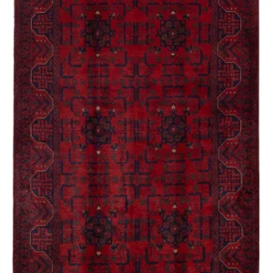 Afghan Teppich - Kunduz - 199 x 132 cm - dunkelrot
