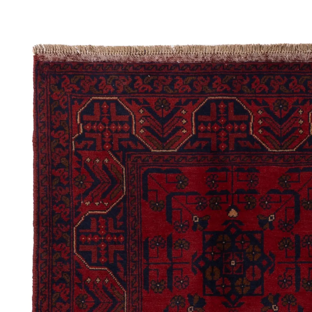 Afghan Teppich - Kunduz - 199 x 132 cm - dunkelrot