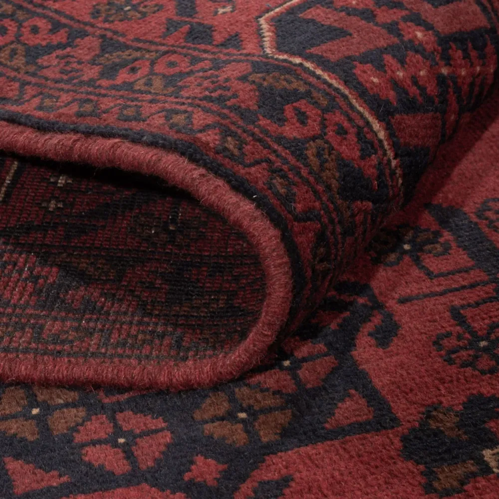Afghan Teppich - Kunduz - 199 x 132 cm - dunkelrot
