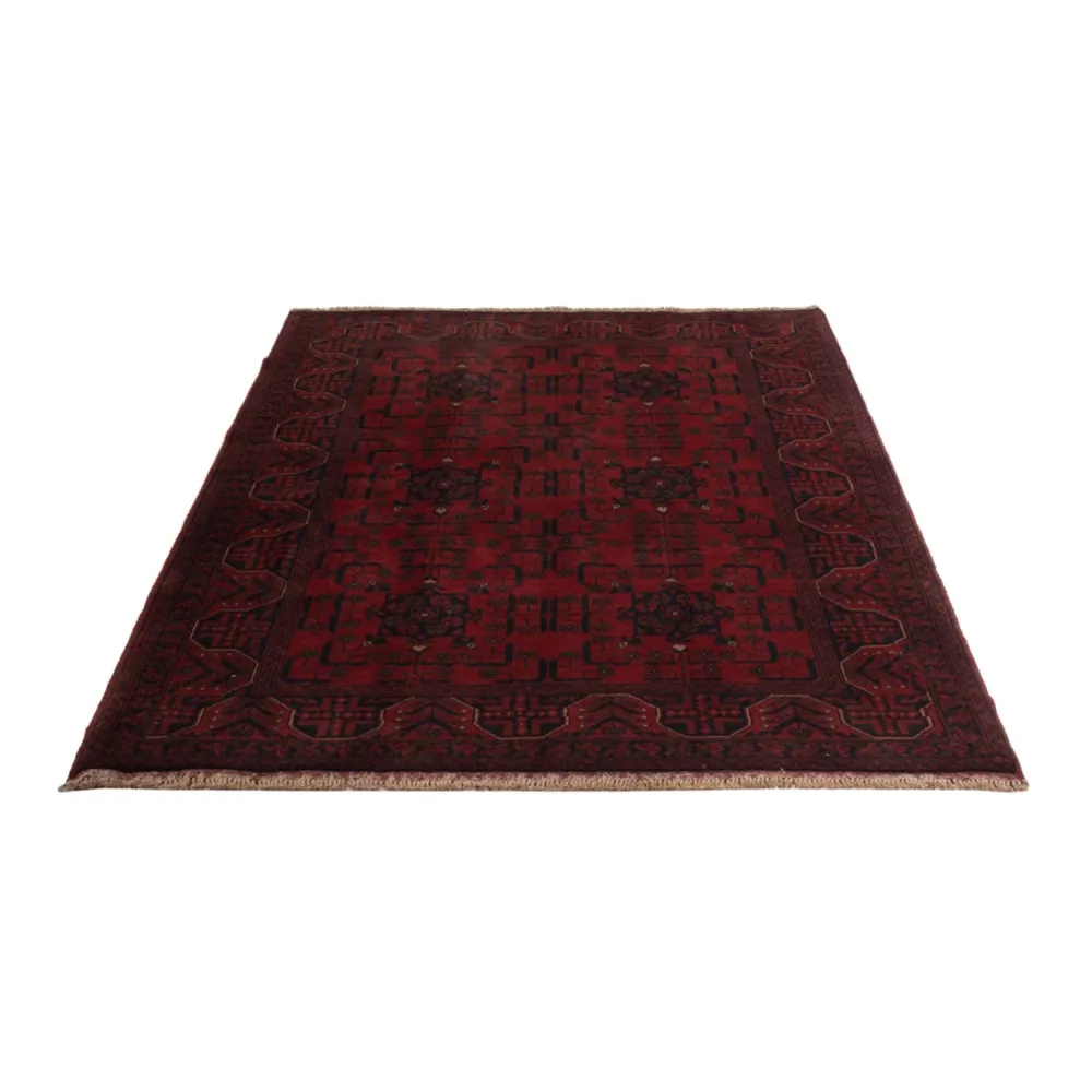 Afghan Teppich - Kunduz - 199 x 132 cm - dunkelrot