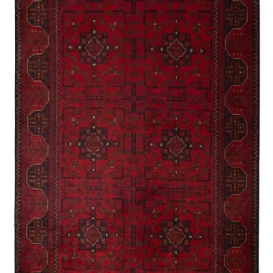 Afghan Teppich - Kunduz - 201 x 126 cm - rot
