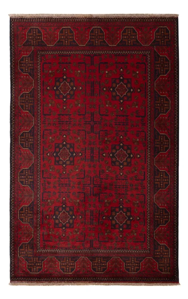 Afghan Teppich - Kunduz - 201 x 126 cm - rot