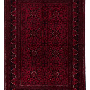 Afghan Teppich - Kunduz - 234 x 163 cm - dunkelrot
