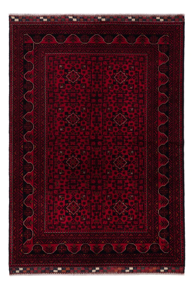 Afghan Teppich - Kunduz - 234 x 163 cm - dunkelrot