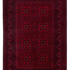 Afghan Teppich - Kunduz - 242 x 161 cm - dunkelrot