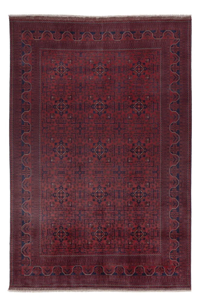Afghan Teppich - Kunduz - 289 x 199 cm - dunkelrot