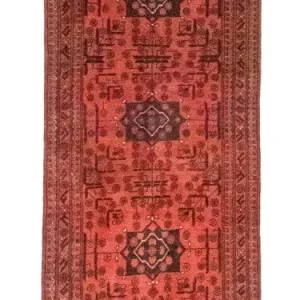 Afghan Teppich - Kunduz 298 x 79 cm - rot