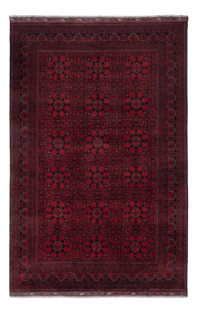 Afghan Teppich - Kunduz - 301 x 196 cm - dunkelrot