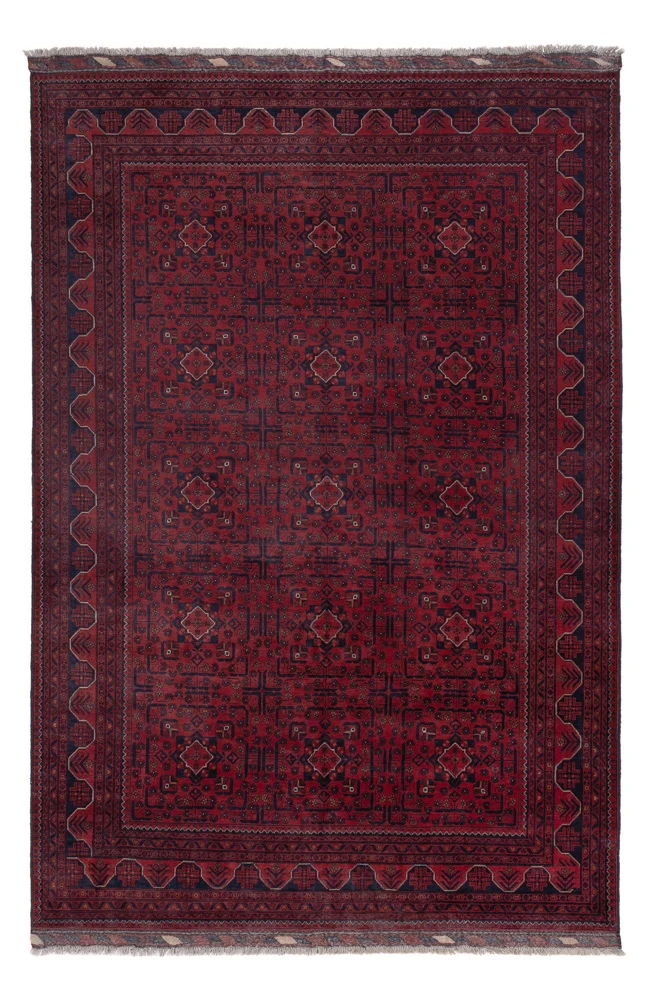 Afghan Teppich - Kunduz - 301 x 199 cm - dunkelrot