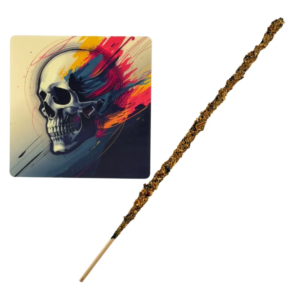 Ahnenschädel – Motiv 5 | Abstrakter Räucherstäbchenhalter aus Acryl - 10 × 10 cm