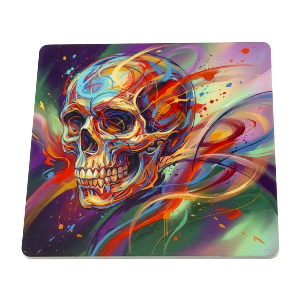 Ahnenschädel – Motiv 9 | Abstrakter Räucherstäbchenhalter aus Acryl - 10 × 10 cm