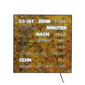 AMS 1243 Wortuhr – Elegante LED-Wanduhr Wurzelstruktur L