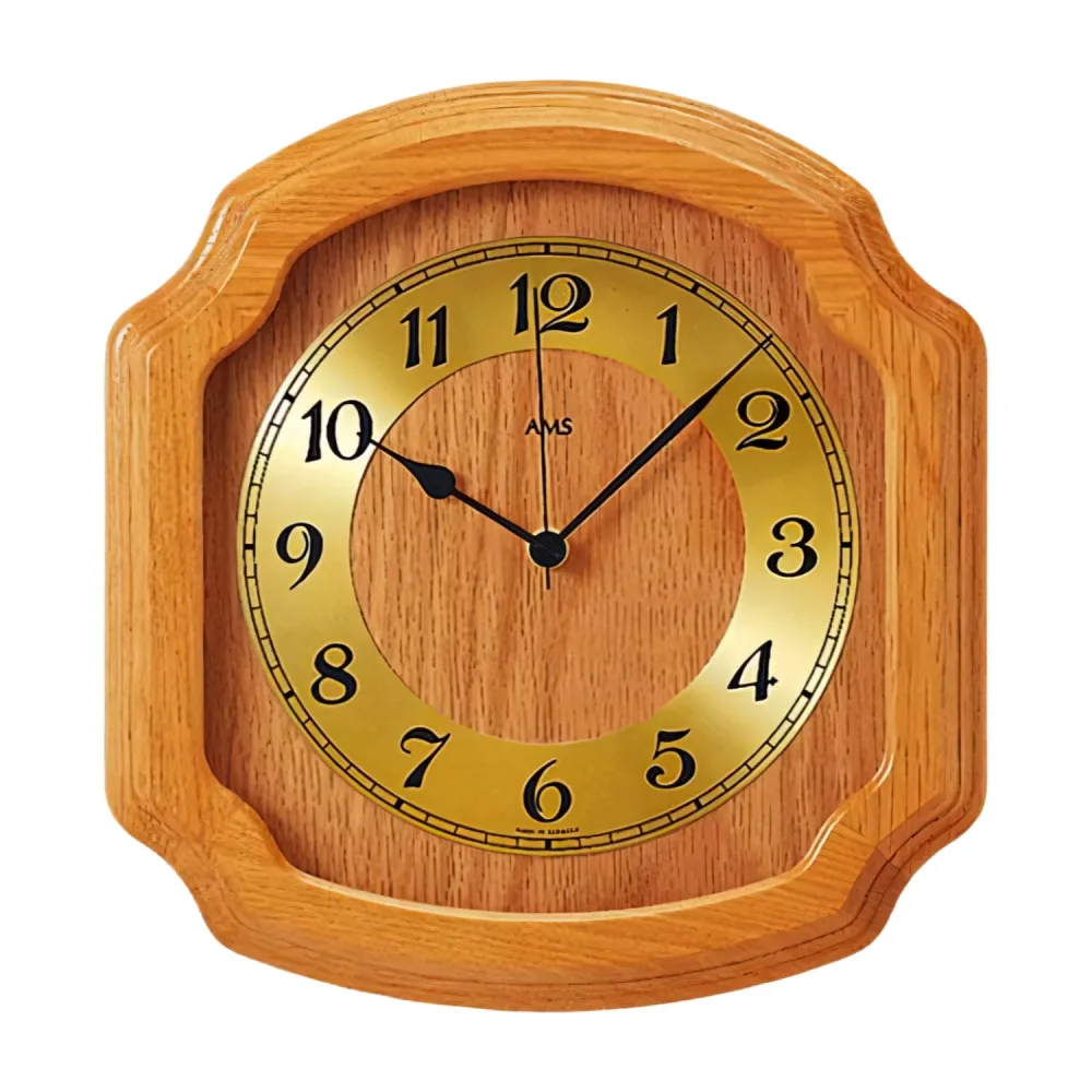 AMS Wanduhr Holz 5801/5