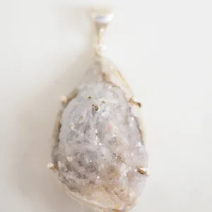 Anhänger Kristallisierte Schnecke / Muschel 925 Sterlingsilber 65Mio Jahre alt - aus Indien SUPER RARE