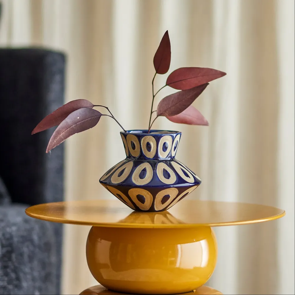 Bashir Vase Blau klein - Bloomingville