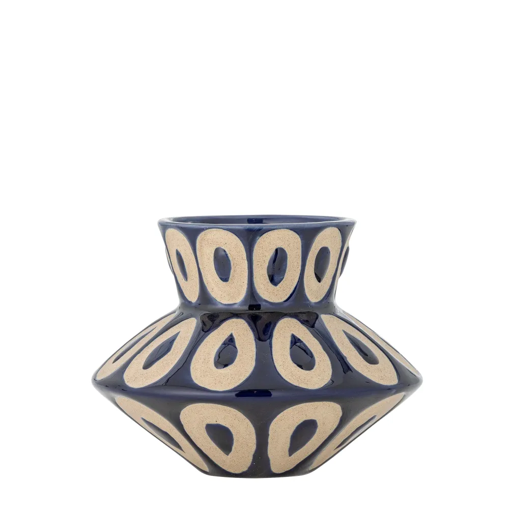 Bashir Vase Blau klein - Bloomingville