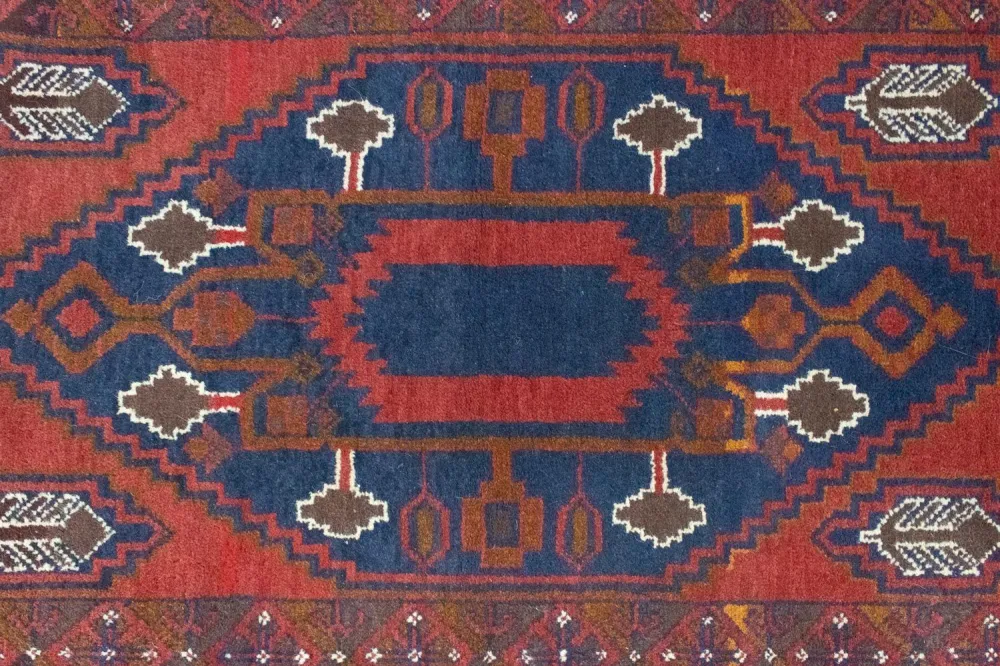 Belutsch Teppich 131 x 82 cm - blau