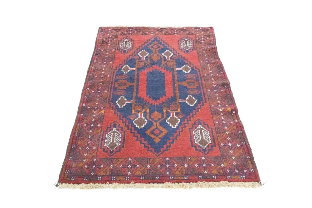 Belutsch Teppich 131 x 82 cm - blau