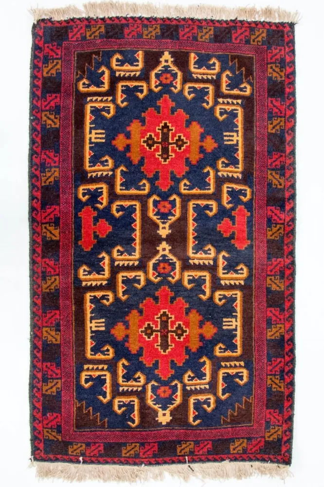 Belutsch Teppich 142 x 85 cm - mehrfarbig
