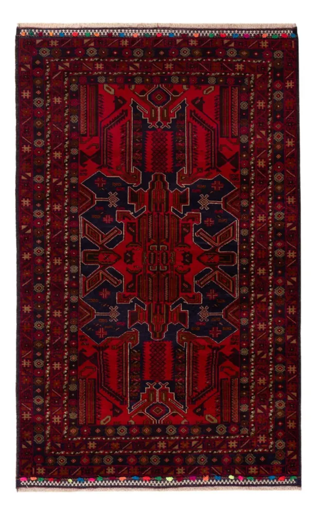 Belutsch Teppich - 184 x 116 cm - dunkelrot
