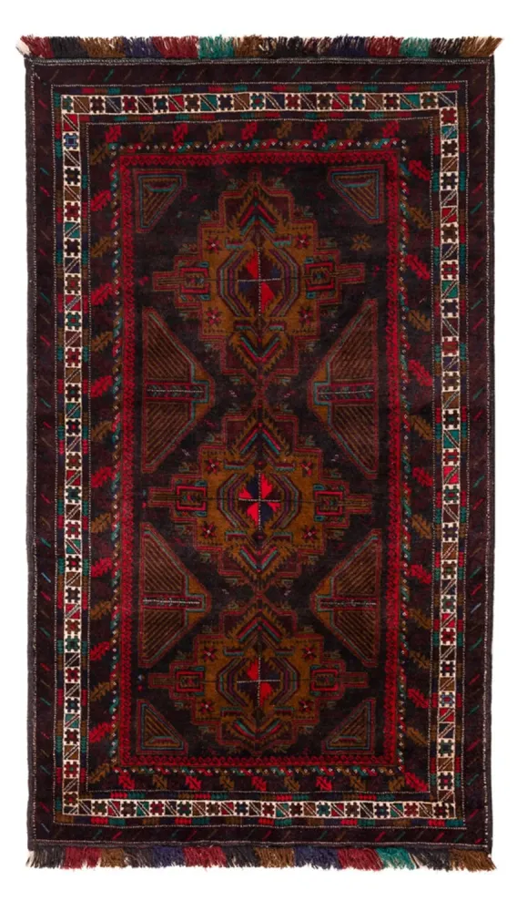 Belutsch Teppich - 198 x 116 cm - dunkelrot