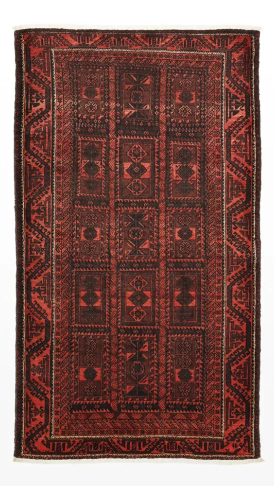 Belutsch Teppich - 205 x 117 cm - dunkelrot