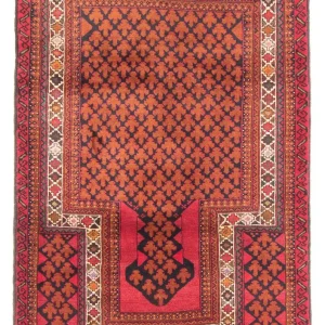 Belutsch Teppich - Gebetsteppich - 131 x 96 cm - rot