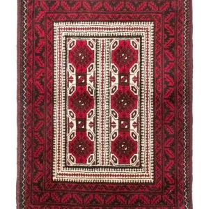 Belutsch Teppich 95 x 74 cm - rot