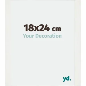Bilderrahmen 18x24 cm - Weiss Gemasert - MDF - Mura