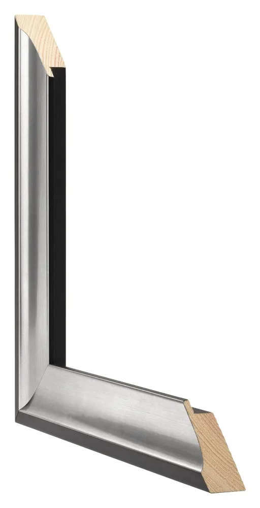 Bilderrahmen 20x28 cm - Schwarz Silber Poliert - Holz - Birmingham