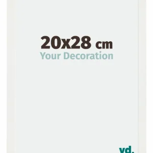 Bilderrahmen 20x28 cm - Weiss Gemasert - MDF - Mura