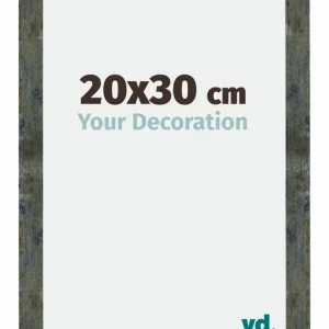 Bilderrahmen 20x30 cm - Blau Gold Meliert - MDF - Mura
