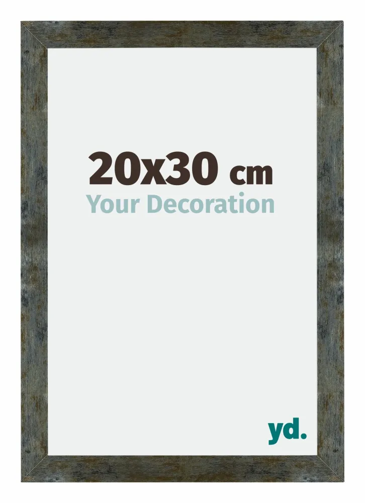 Bilderrahmen 20x30 cm - Blau Gold Meliert - MDF - Mura