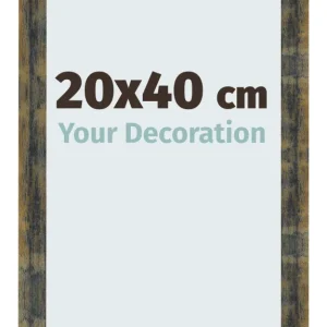 Bilderrahmen 20x40 cm - Blau Gold Meliert - MDF - Pisa