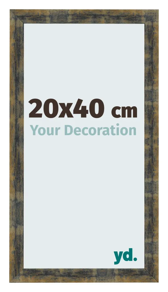 Bilderrahmen 20x40 cm - Blau Gold Meliert - MDF - Pisa