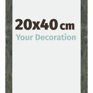 Bilderrahmen 20x40 cm - Blau Gold Meliert - MDF - Mura