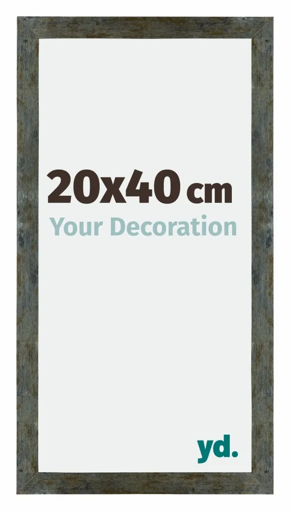 Bilderrahmen 20x40 cm - Blau Gold Meliert - MDF - Mura