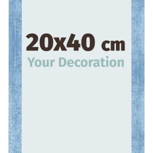 Bilderrahmen 20x40 cm - Hellblau Gewischt - MDF - Pisa