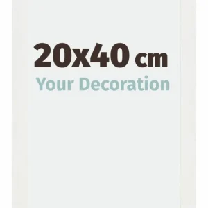 Bilderrahmen 20x40 cm - Weiss Gemasert - MDF - Mura