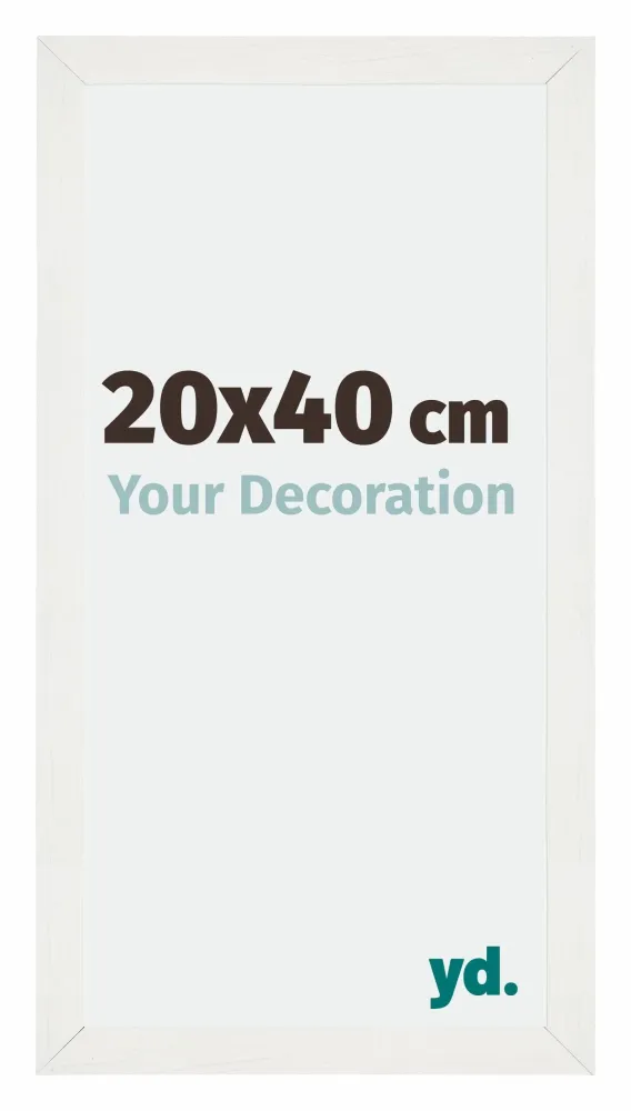 Bilderrahmen 20x40 cm - Weiss Gemasert - MDF - Mura