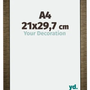 Bilderrahmen A4 - 21x29,7 cm - DIN A4 Champagner Gebürstet - Holz - Leeds